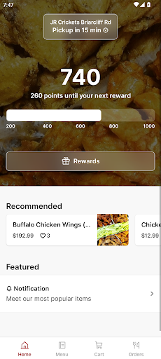 Android application J.R. Crickets Briarcliff Rd screenshort