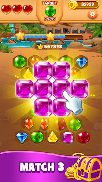 #1. Jewels Crush Fever - Match 3 Jewel Blast (Android) By: enettaee