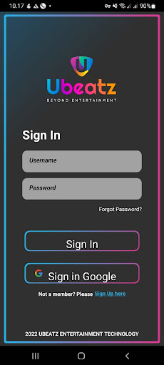 Ubeatz Member App Screen 2