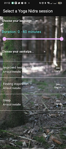 Android application Personalized Yoga Nidra screenshort