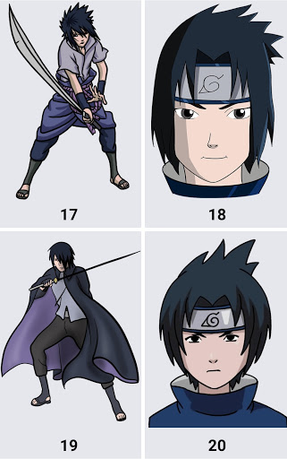 How to draw Sasuke Uchiha