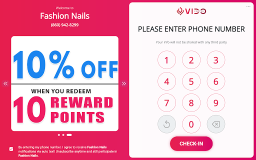 Vido Checkin Screen 2