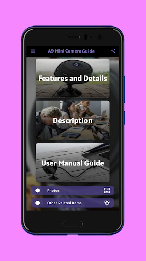Android application a9 mini camera guide screenshort