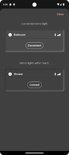 Android application Schneider ambient lighting screenshort