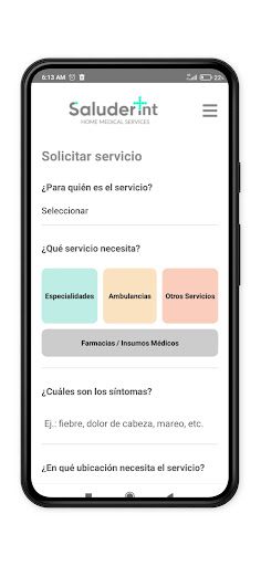 Android application Saluderint screenshort