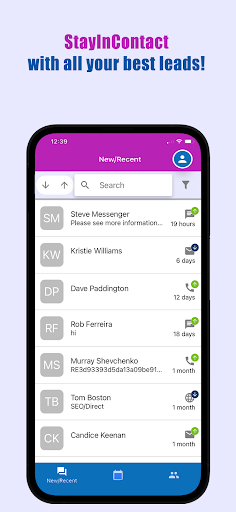 Android application StayInContact screenshort