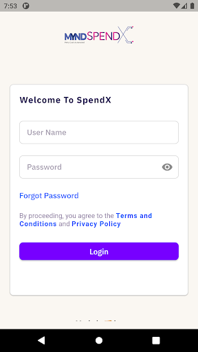 Android application MYNDSpendX screenshort
