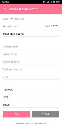 Interest Calculator Screen 2