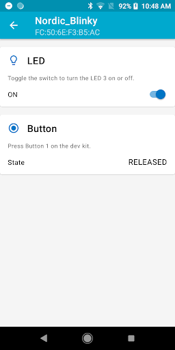 Screenshot of nRF Blinky