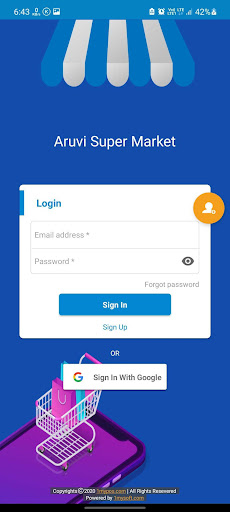 Android application Aruvi Super Market screenshort