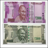 new 500 ,2000 rs note india icon