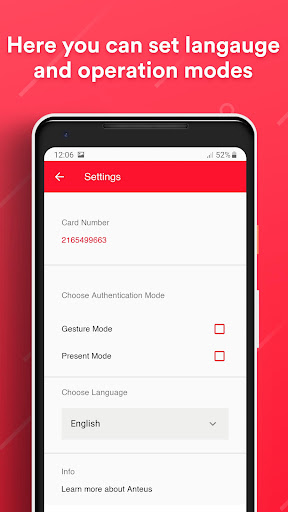 Android application MaxReader BLE ID screenshort