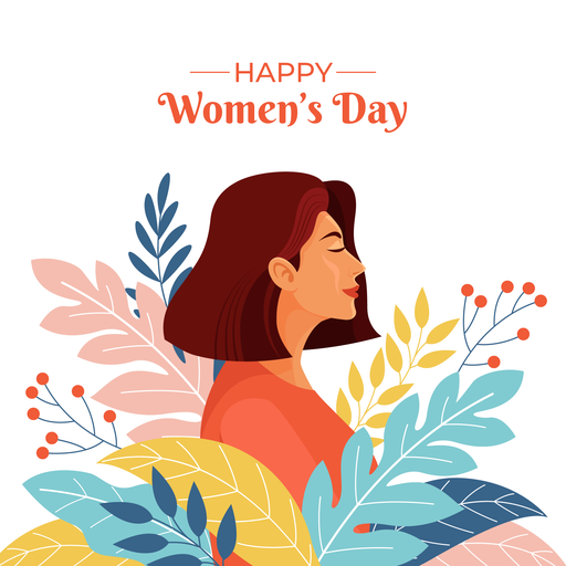 Womens day greeting frame card logo