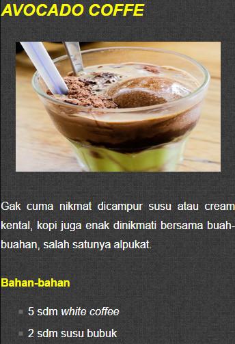 Resep Kreasi Minuman KOPI