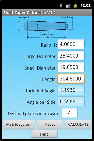 Taper Calculator