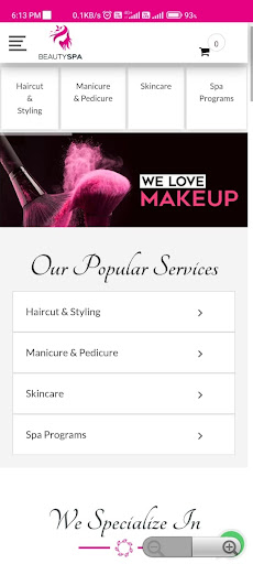 Android application Beauty Parlour screenshort