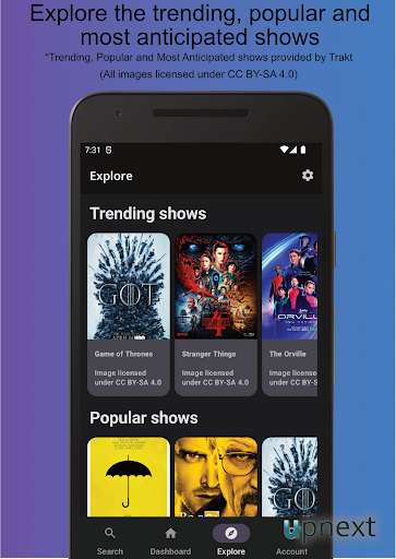 UpNext TV Series Manager Screen 2
