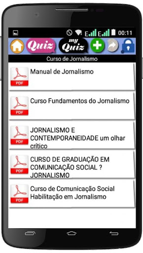 Android application Curso de Jornalismo screenshort