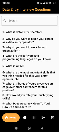 Android application Data Entry Interview Question screenshort