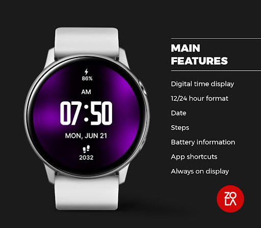 Purple Elegant Pro Watch Face screenshot 1