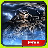 Blue Fire Grim Reaper Live Wallpaper Theme icon