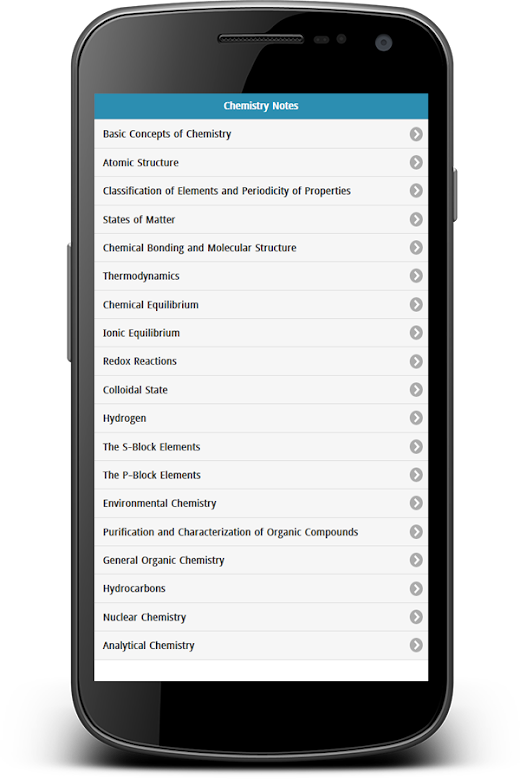 Android application Chemistry Notes screenshot