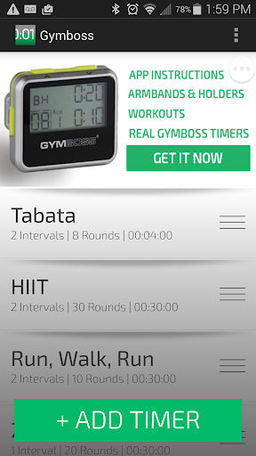 Gymboss Interval Timer Screen 3