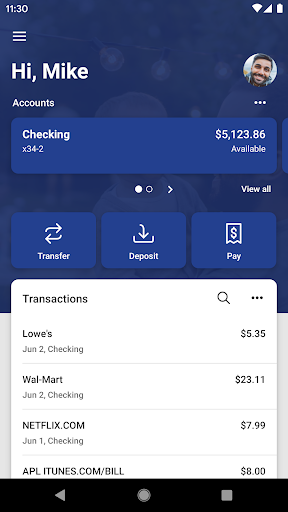 Benchmark FCU Mobile Banking Screen 2