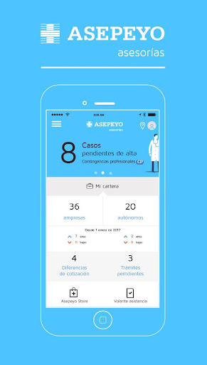 Android application Asepeyo asesorías screenshort