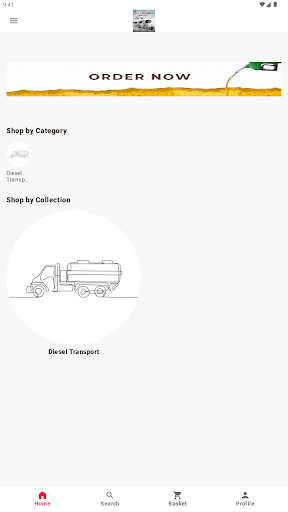 Android application One Delivery diesel screenshort