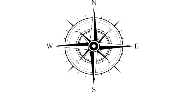 Значок сторон света на чертеже Compass Rose Black And White CleanPNG / KissPNG