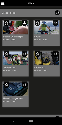 Android application E-MTB – driving technique screenshort