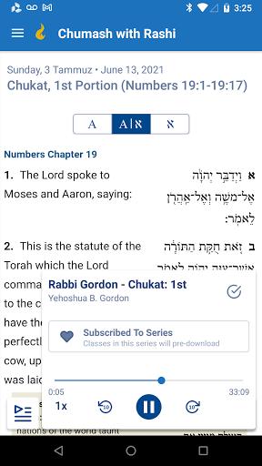 Screenshot of Chabad.org Daily Torah Study