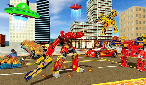 Excavator Robot Car GameUFO Robot Elephant Game