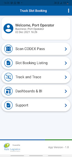 CODEX Port Community System Screen 2
