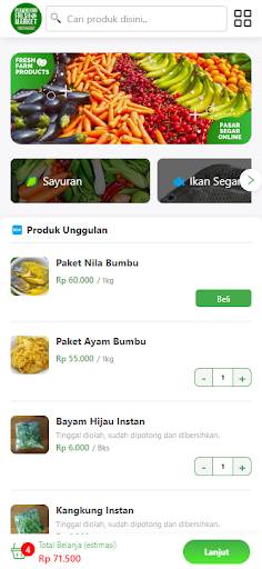 Android application Pekanbaru Fresh Market screenshort