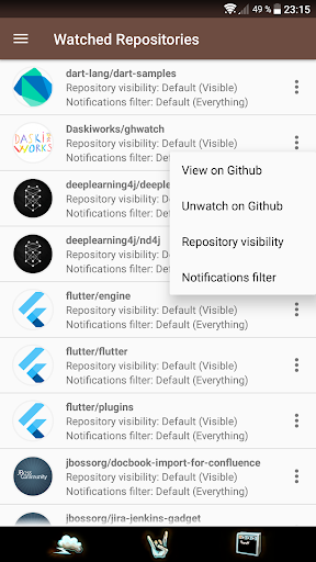 GH::watch GitHub notifications Screen 2