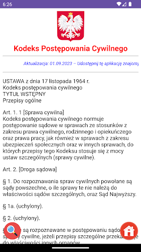 Android application Kodeks Postępowania Cywilnego screenshort