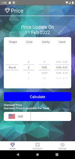 Diamond Calculator Screen 2