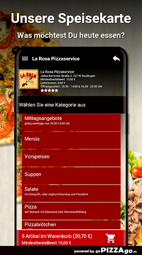 La Rosa Pizzaservice Reutlinge Screen 3