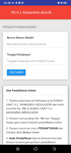 Pendaftaran Online - RSMA Screen 3