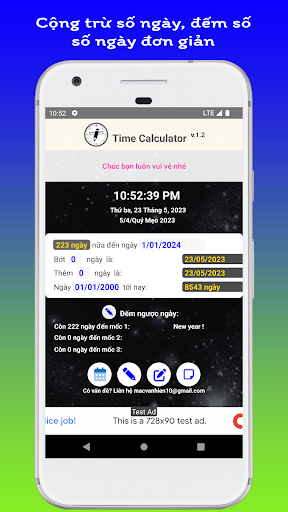 Android application Time Calculator:Tính, đếm ngày screenshort