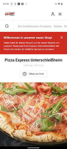 Android application Pizza Express Unterschleißheim screenshort