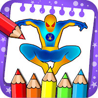 spider super heroes coloring m