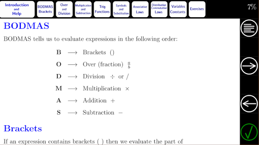 Algebra Tutorial 1: Basics Screen 2