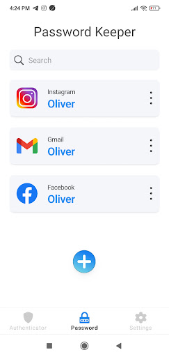 Android application Authenticator 2.0 screenshort