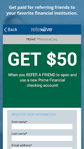 Android application ReferLive screenshort