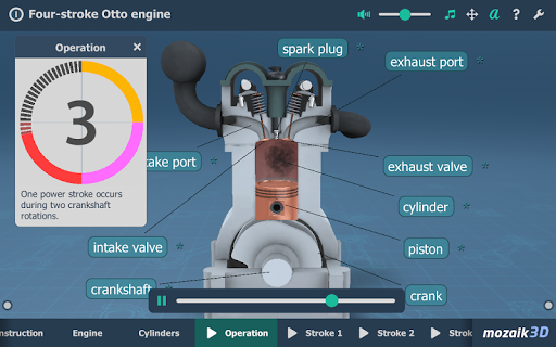 Four-stroke Otto engine 3D