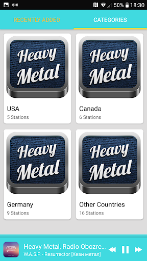 Android application Heavy metal radios screenshort