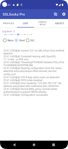 Android application SSLSocks Pro screenshort